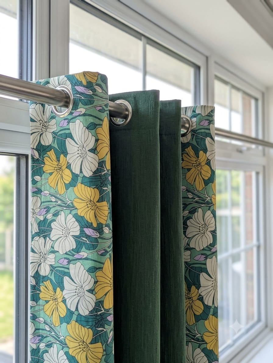 Export Italian Style Cotton Printed Ready Made Curtains For Your Bedroom,window,pardy (1 pc)