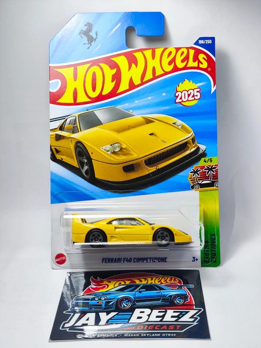 Hot Wheels 2025 Ferrari F40 Competizione Diecast Metal Toy Car | 1:64 Scale Collectible Sports Car Model | Kids Racing Toy Vehicle | Premium Miniature Car for Boys & Collectors