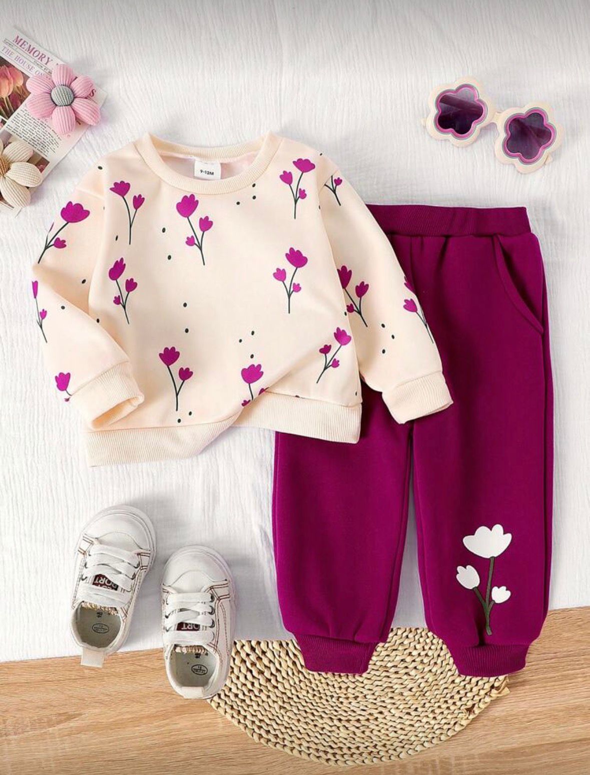 Floral Blossom Sweatshirt & Trouser For Boys & Girls - Winter Dress For Girls & Boys / Clothes For Girls & Boys / Winters Clothes For Girls & Boys