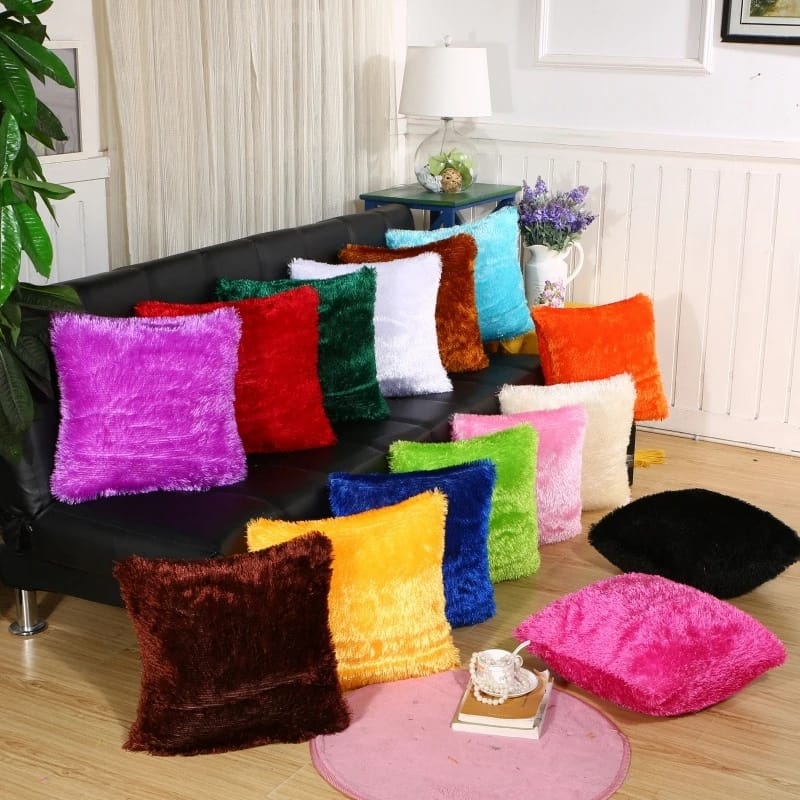 Soft Fur Cushion Cover Multi Colour  | Sofa Pillow | Home Decor Cushion