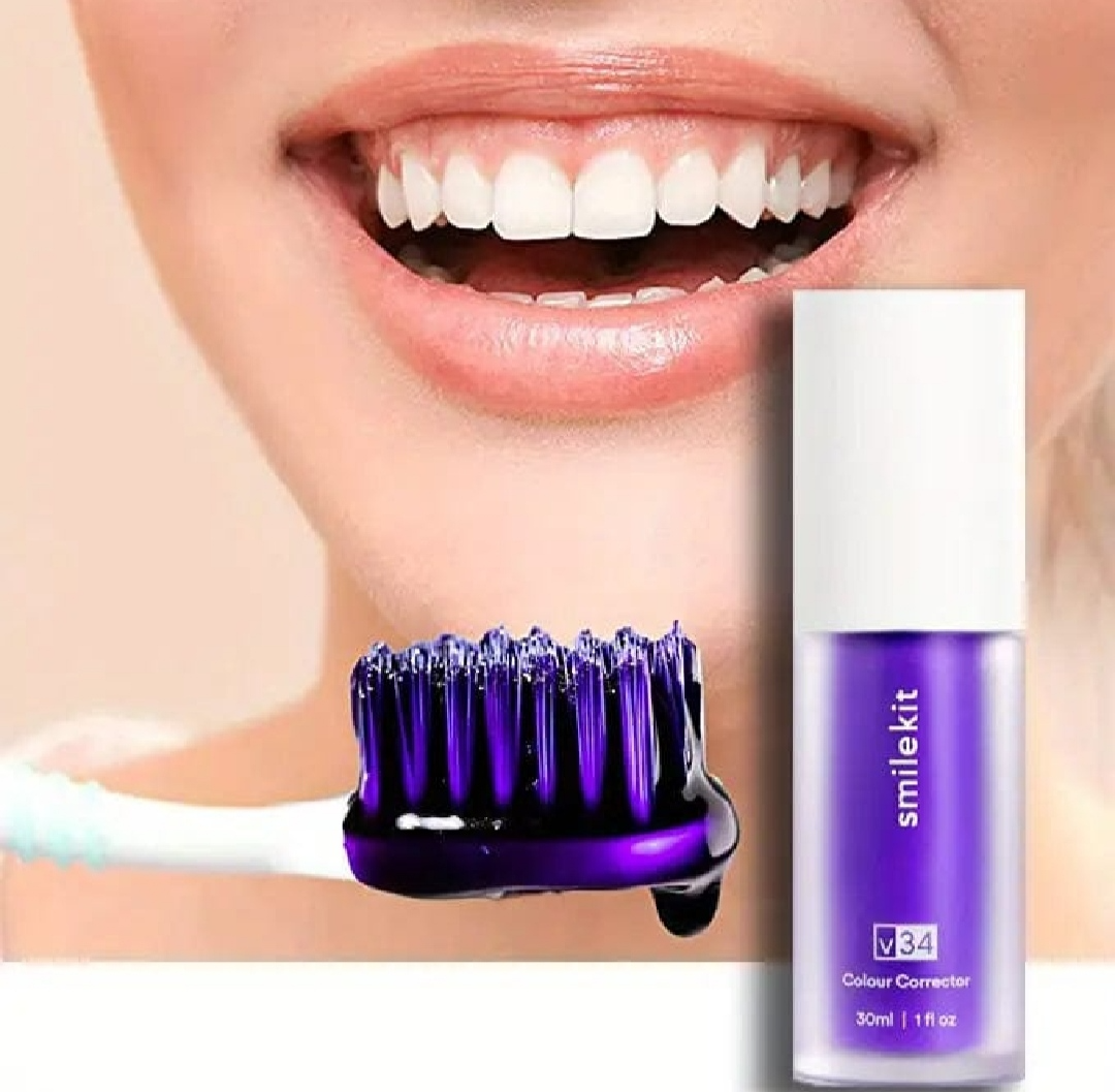 Hismile v34 Color Corrector Purple Teeth Whitening Toothpaste Kit without Toothbrush Pen Strips