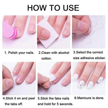 Nails Glue Sheets (24 Dots/tabs) Nails Stickers Tape Double Side Nail Sticker Self Adhesive Clear Sticky Tabs For Fake Artificial False Nails Adhesion Of Art Guide DIY Jelly Double-sided Adhesive Transparent Invisible Clip Adhesive