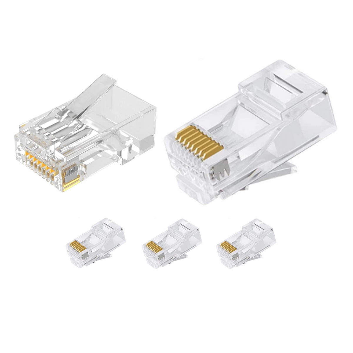 5 Piece TO 40 Piece  Crystal 8Pin RJ45 Modular Plug Rj-45 Network Cable Connector Adapter for Cat5 Cat5e Cat6 Rj 45 Ethernet Cable Plugs Head 5 Pack TO 40 Pack