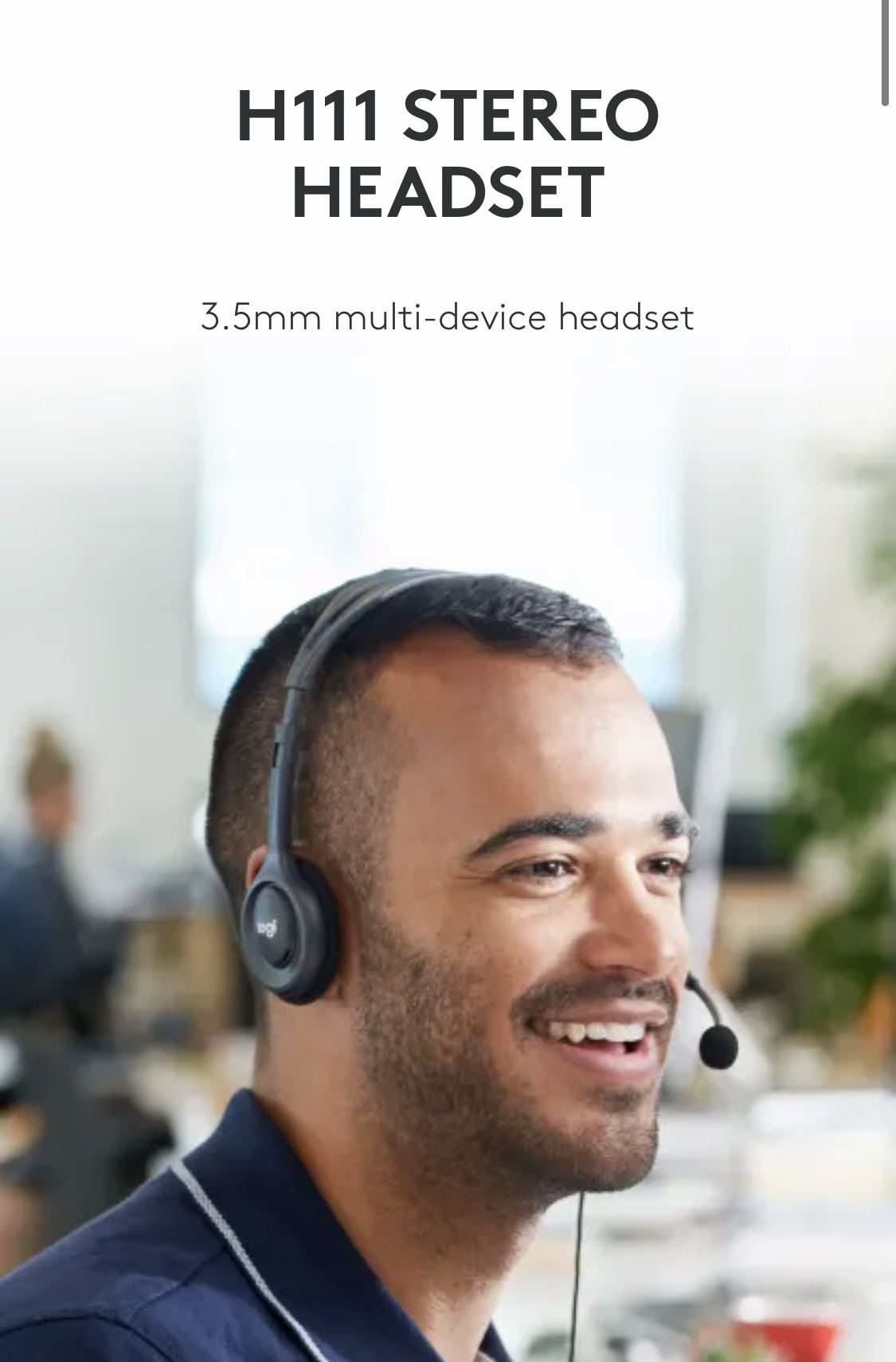 LOGITECH H111 - Stereo Business Headset 