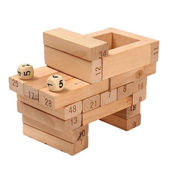 Wooden Stacking Building Block Game for Kids | 48 / 51 / 54 Pcs Colorful Tower Puzzle Set