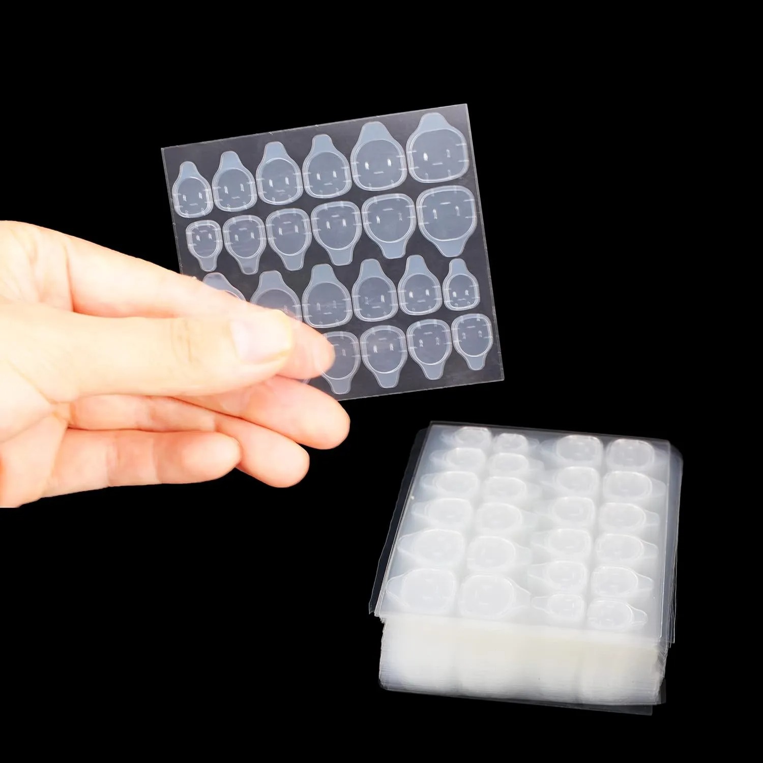 1 sheet 5 sheet 10 sheet Double-Side Nail Adhesive Tabs, 10 Sheets Nail Glue Stickers False Nail Jelly Gel Glue Tabs Nail Glue Transparent Flexible Adhesive Fake Nails Tab for Manicure