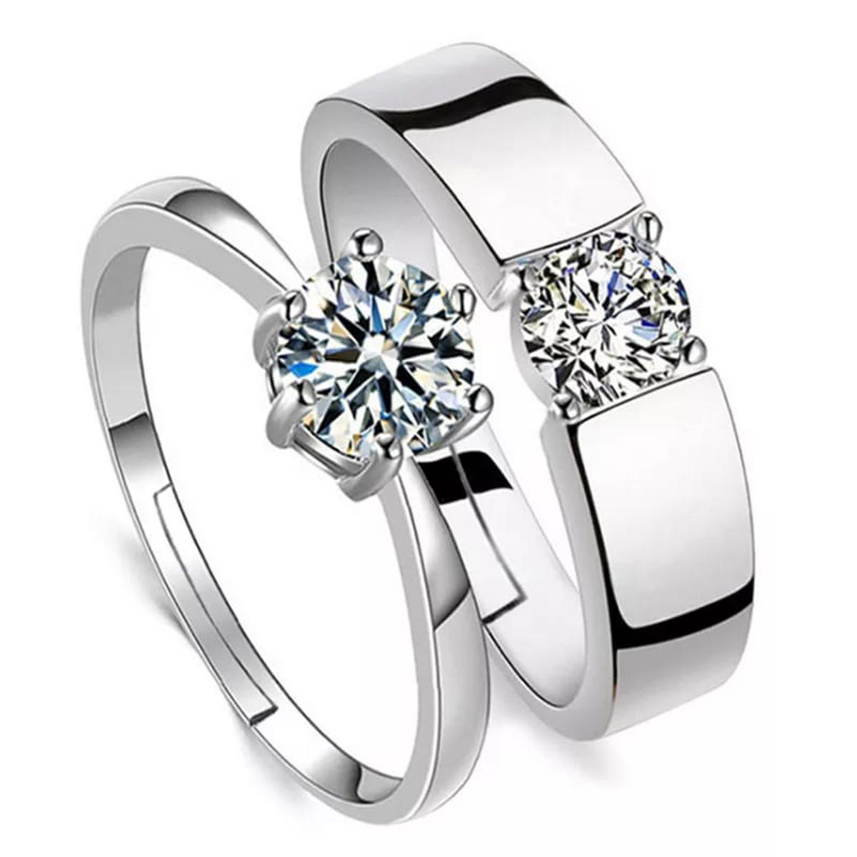 Classic Couple Rings For Men Women CZ Stone Trendy Wedding Lovers' Ring Jewelry Romantic Valentine's Day Present Ring Accessory