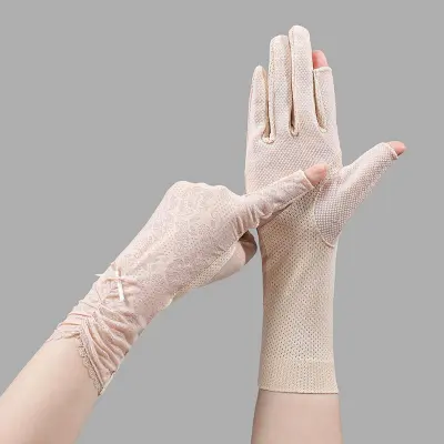 Summer Sexy Gloves Women With Sun Protection Anti-UV Short Driving