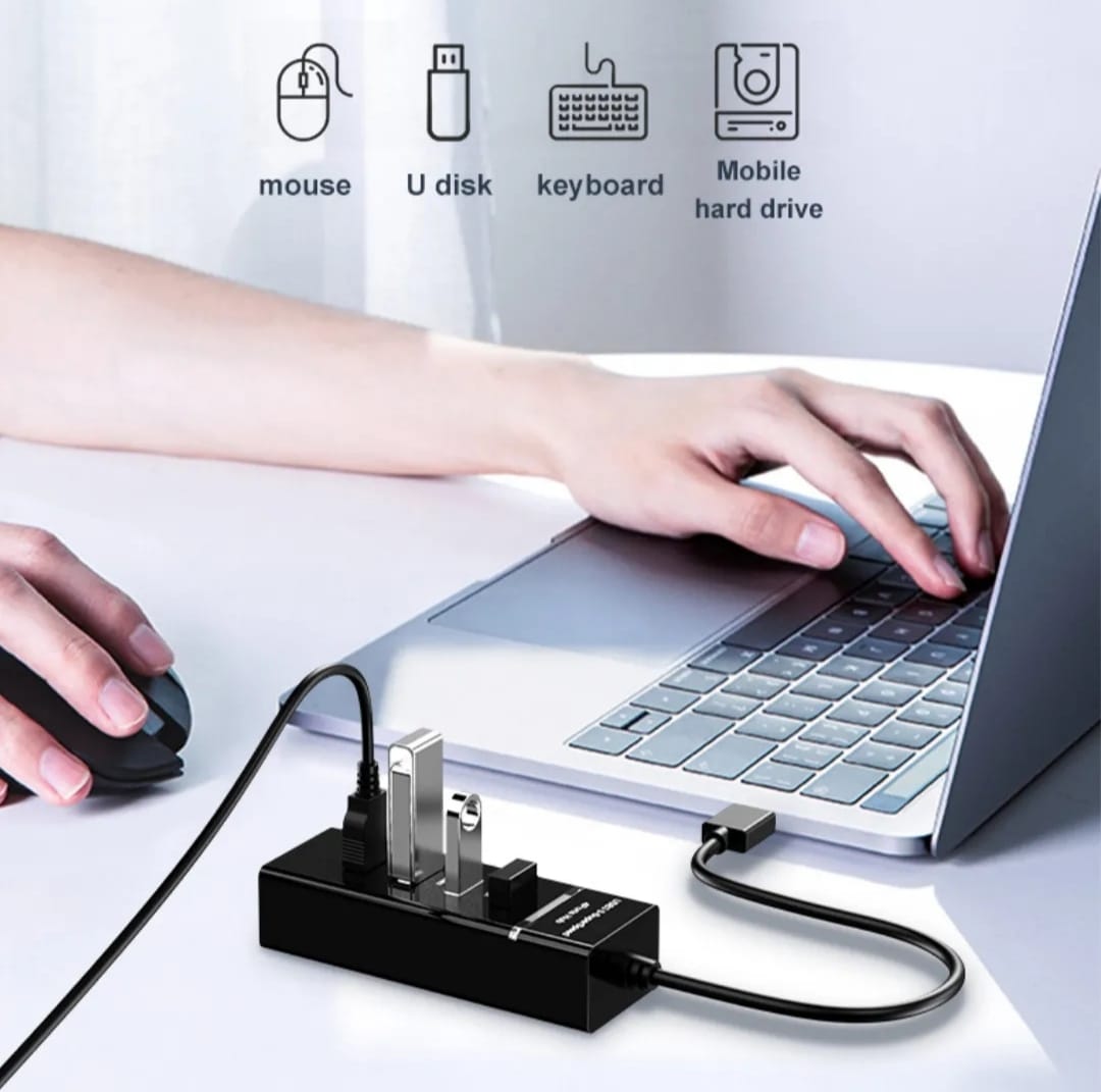 USB 3.0 4 Port Hub High Speed USB Splitter Adapter with LED Indicator | Multi USB Expansion Hub for Laptop, PC, Computer, Keyboard, Mouse, Flash Drive & USB Devices USB 3.0 Hub USB Hub 4 Port USB Splitter USB Expander Laptop USB Hub USB Adapter