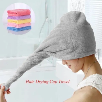 Microfiber Quick Dry Bath Hair Drying Towel Head Wrap Hat Super Absorbent Shower Cap price in Pakistan