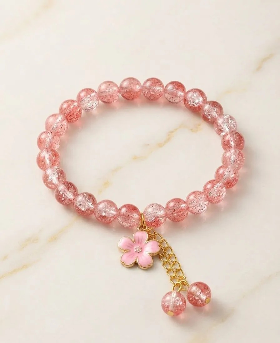 Butterfly Charm Beaded Bracelet for Women & Girls – Crystal Elastic Bracelet Adjustable Wrist Jewelry Gift