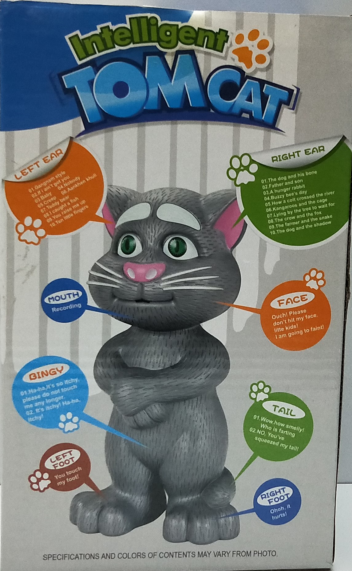 Intelligent TOM CAT with Mouth Recording, story, Music & Touch. Premium Quality Toy Gift.
