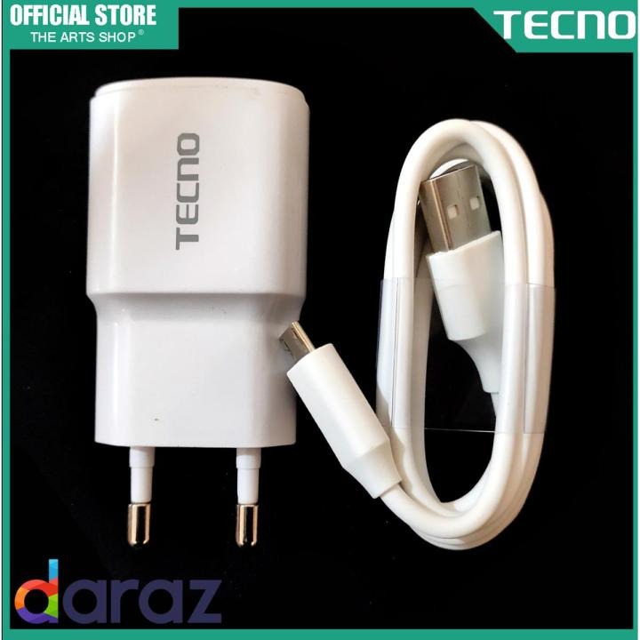 Original 18W Fast Charger For Tecno Mobiles – Original USB Wall Charger with Type-C & Micro Cable Available In Options | Best With Camon, Spark, Pova, Phantom Series