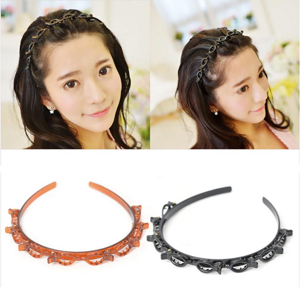 1 Pcs Black Braider Hair Style Twister Hair Band Non Slip Hairband Double Bangs Hairstyle Hair Pin Clip