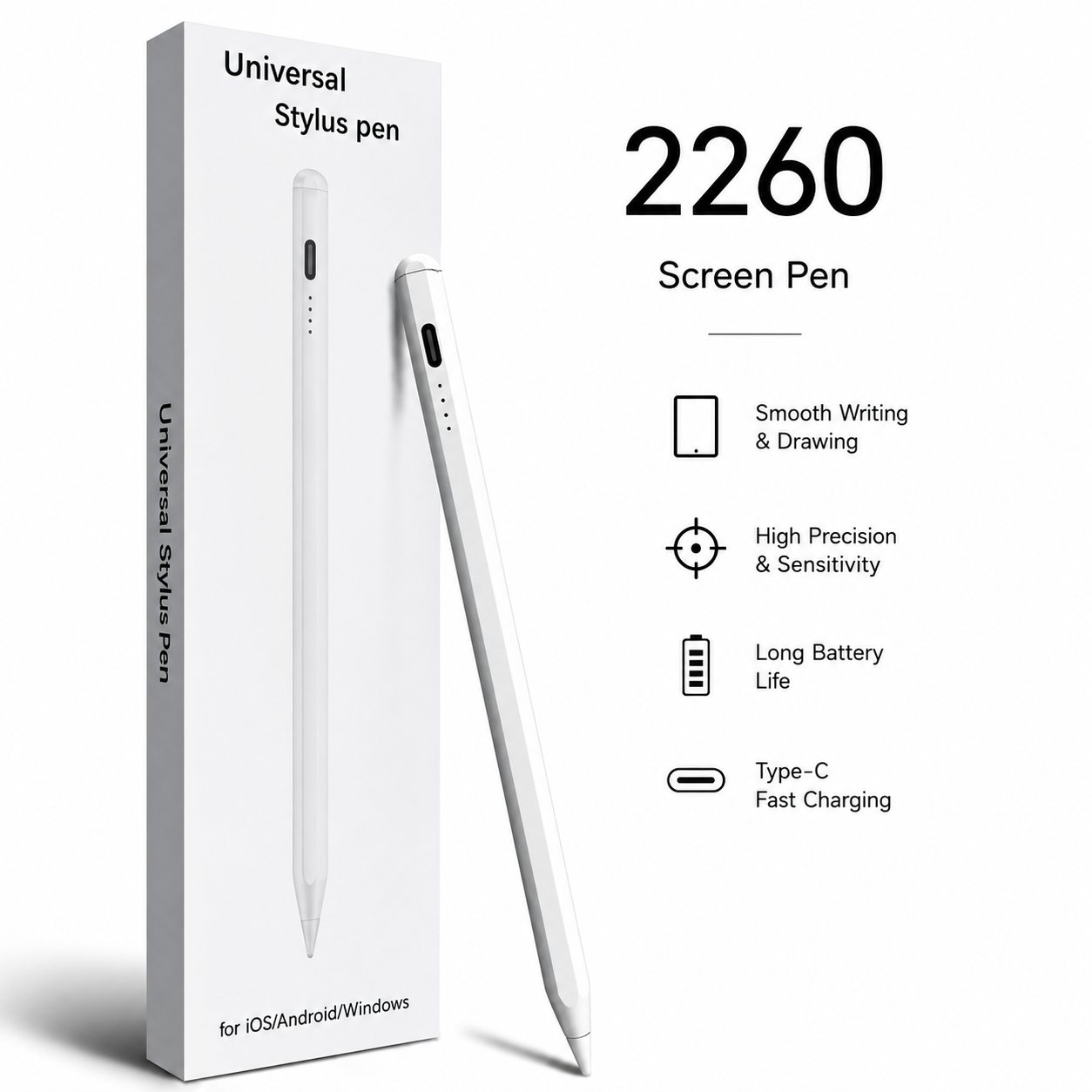 2 In 1 Stylus Pen For Cellphone Tablet Capacitive Touch Pencil For Smart Phone Layor| 2 in 1 Universal Stylus Pen for Tablet Mobile Phone Pad Screen Podazz Double-headed Silicone Disc Drawing Tablet Phone Capacitor Pen