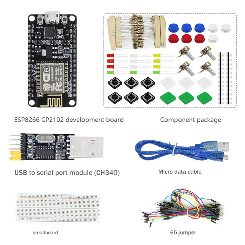 ESP8266 CP2102 Nodecu Lua V3 ESP-12E Development Board +Component ...