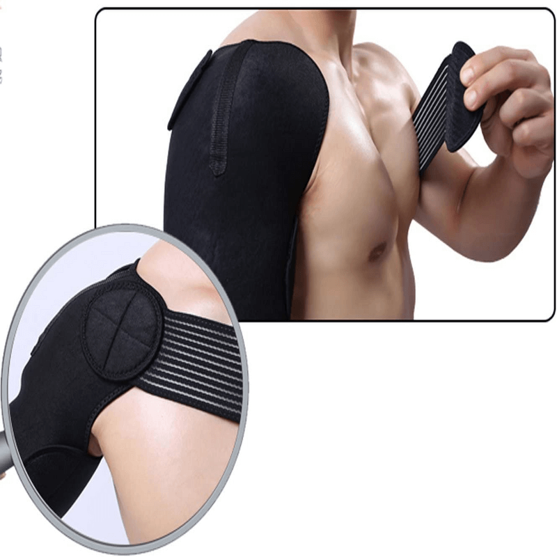 Denovo mart Adjustable Left/Right Elastic Shoulder Support Bandage Protector Brace Joint Pain Injury Shoulder Strap Guard Strap Wrap Belt