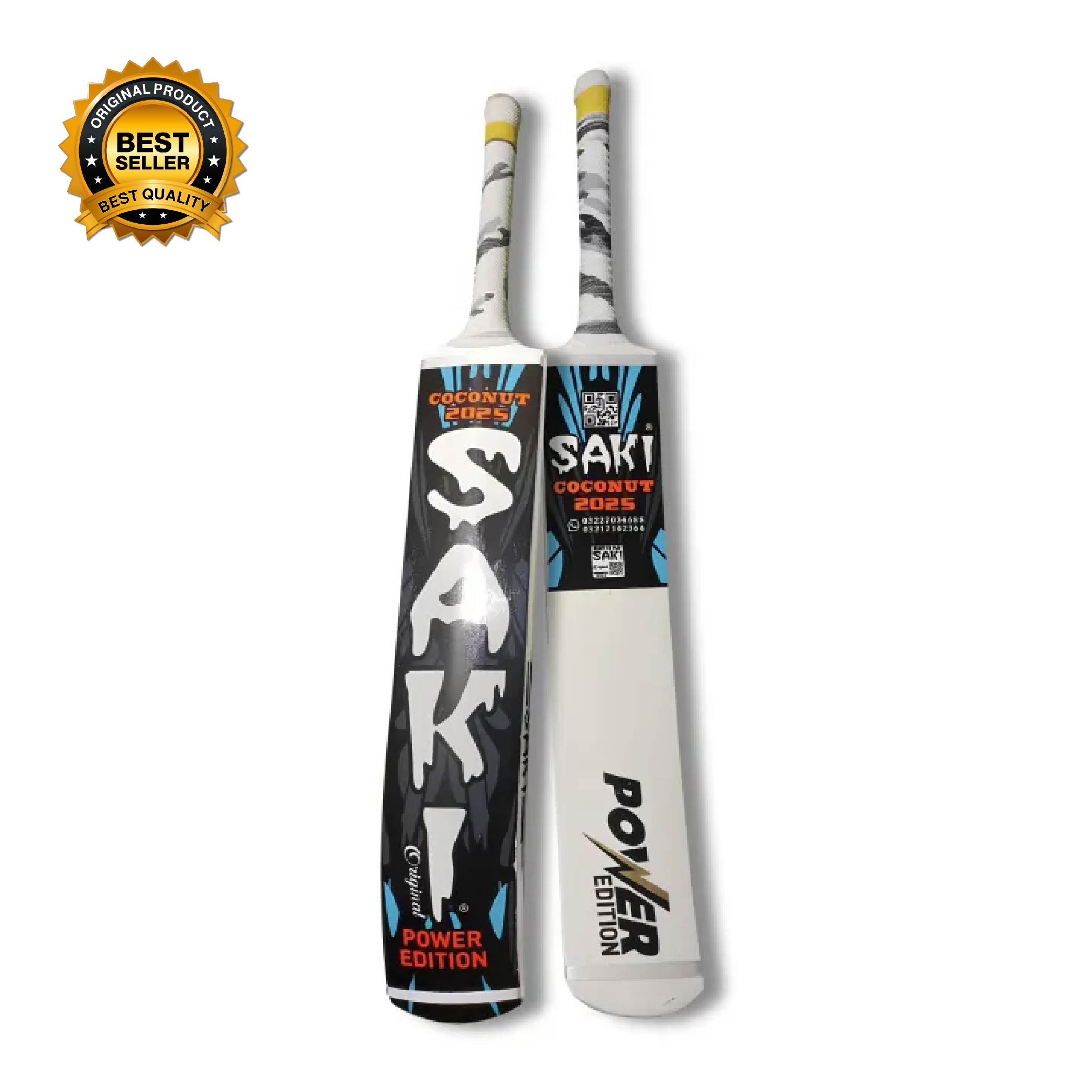 Saki Sports Cricket Bat with New Stickers  Durable Full Size Bat for Power Hitting  Halfcan handle
