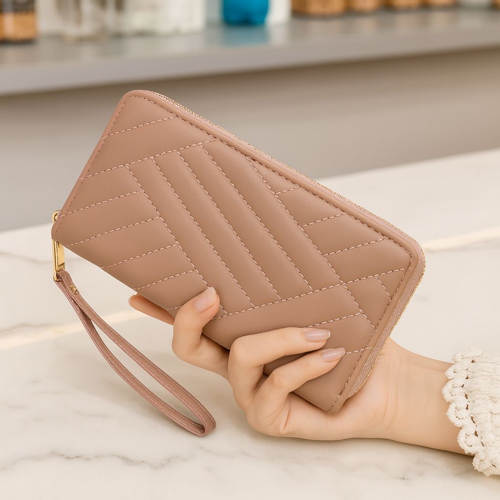 Premium Women’s Fashion Wallet – Multi-Color PU Leather Long Purse with Zipper & Charm