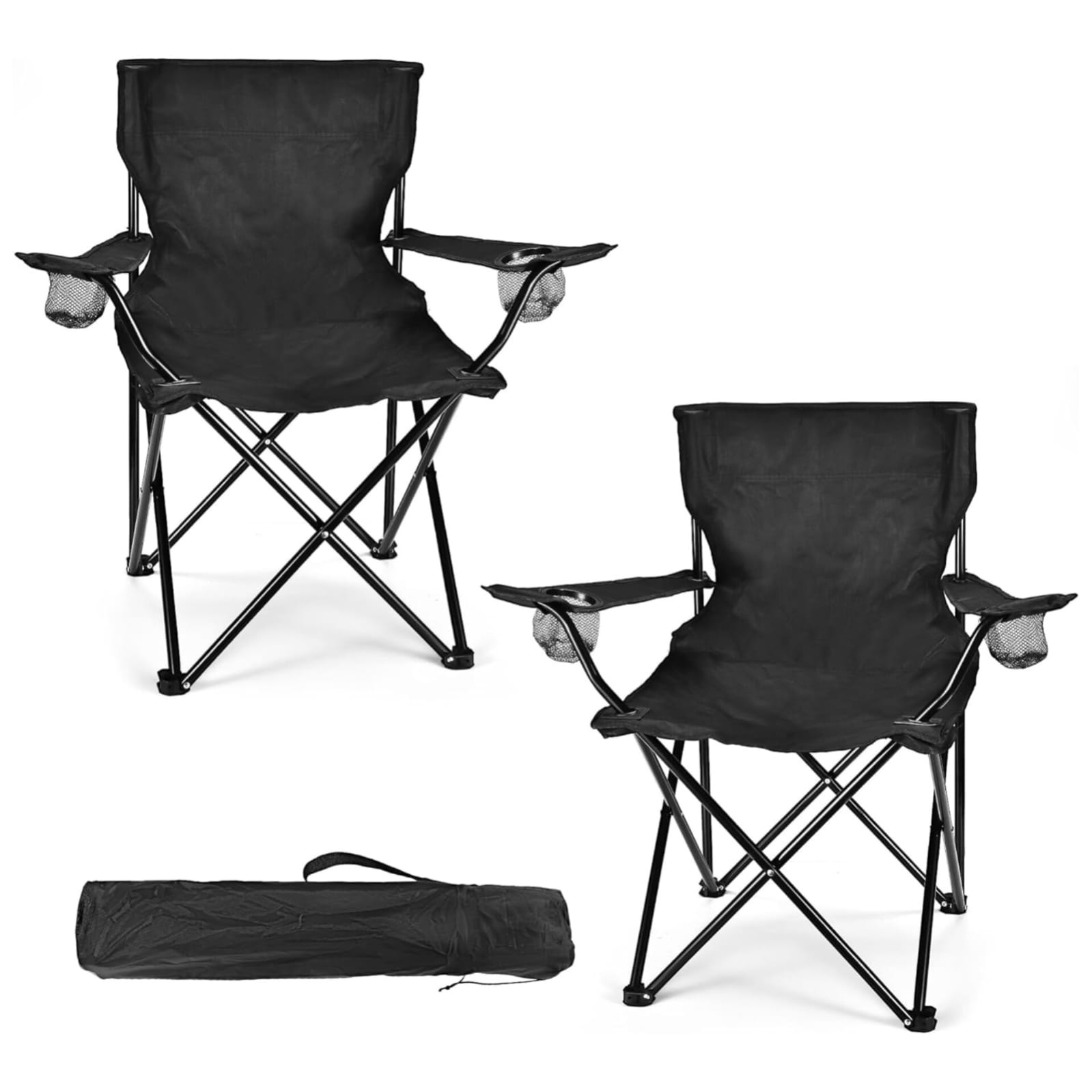 Portable Folding Camping Chair Lightweight Outdoor Foldable Chair with Carry Bag – Heavy Duty Fishing Chair for Camping, Hiking, Picnic, BBQ, Beach, Garden & Travel – Strong Steel Frame, Compact & Easy to Carry