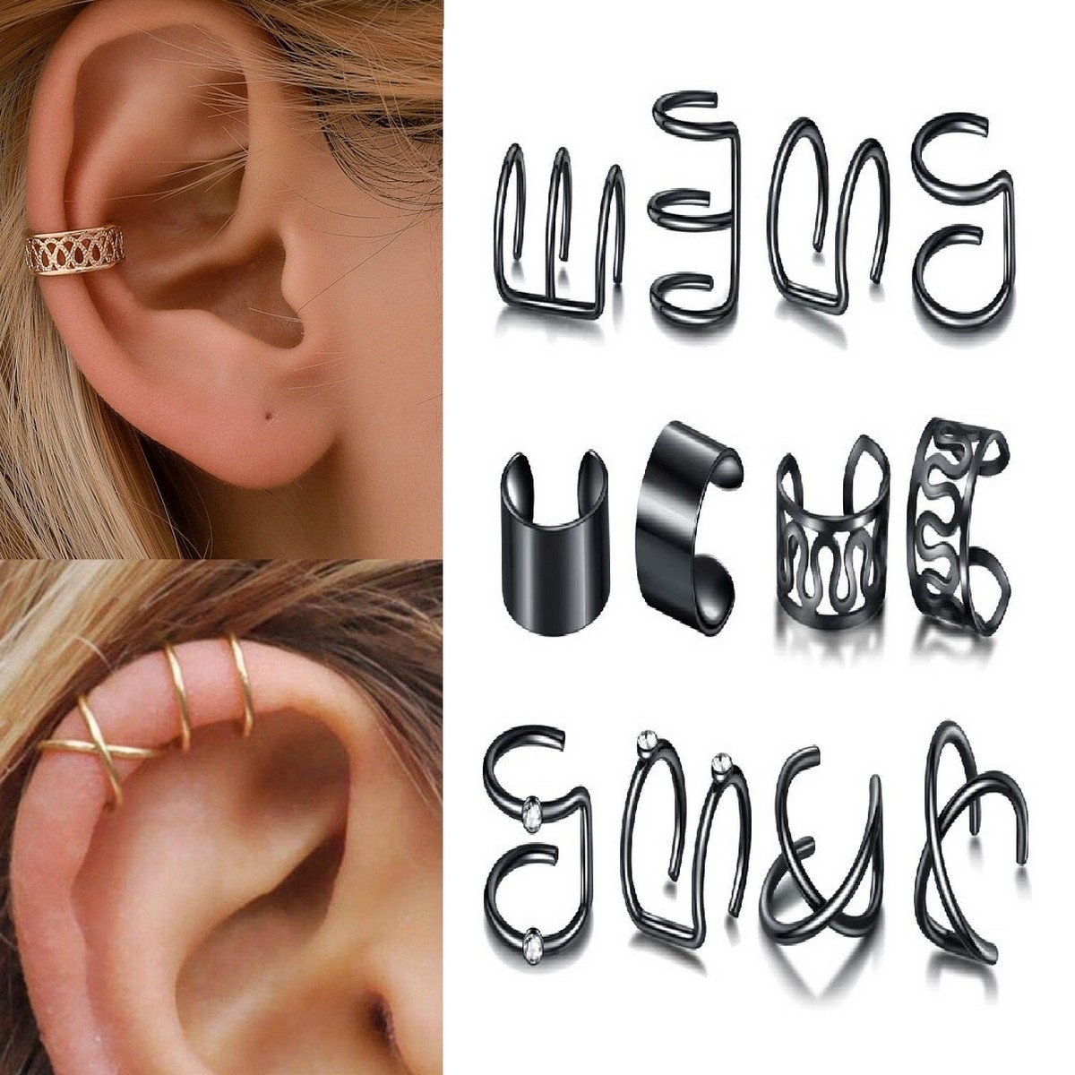 Trendy High Quality Korean 12 Pcs Style Ear Cuff Classy Earring