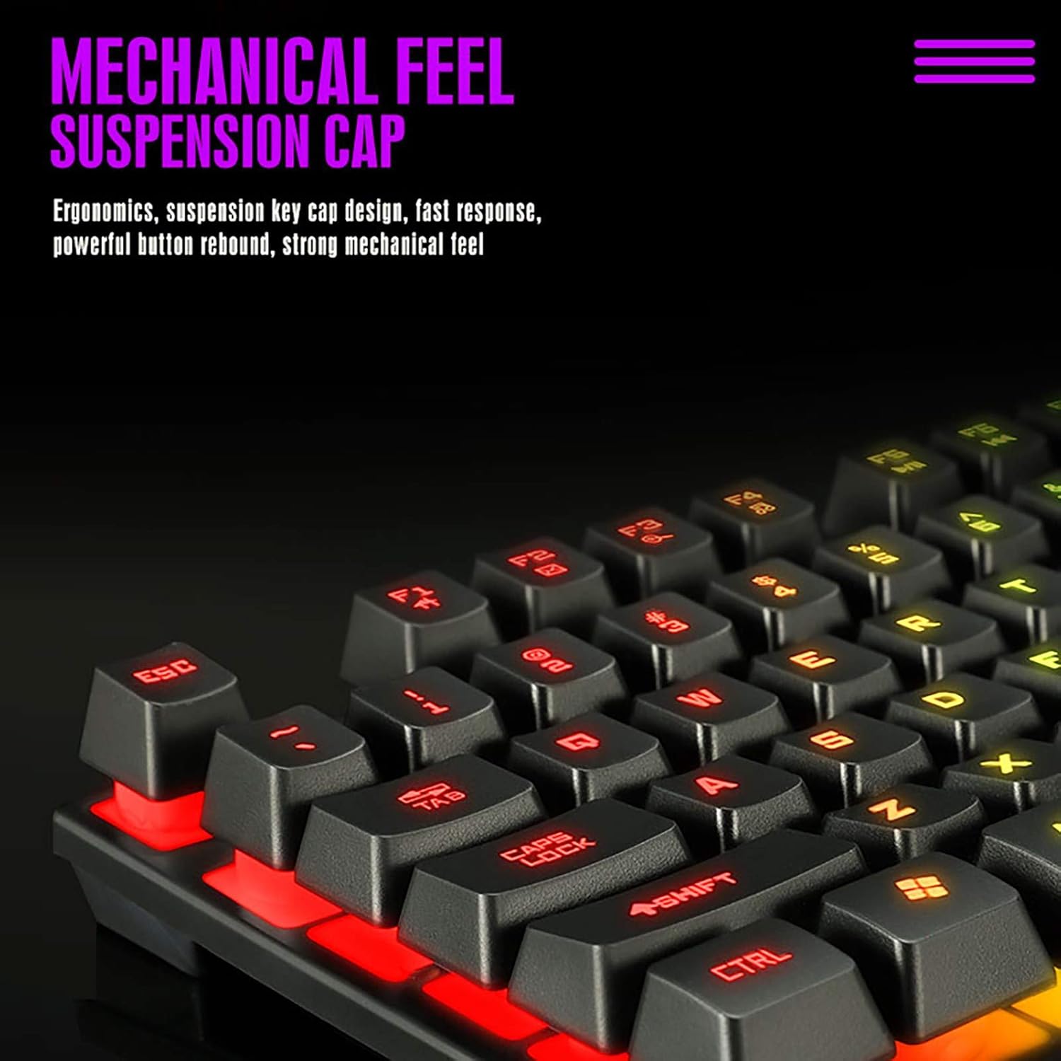 RGB Gaming Keyboard And Mouse And Headphone And Mousepad And Headphone Stand 4 In 1 Wired Combo 7 RGB Colors In Combo 4