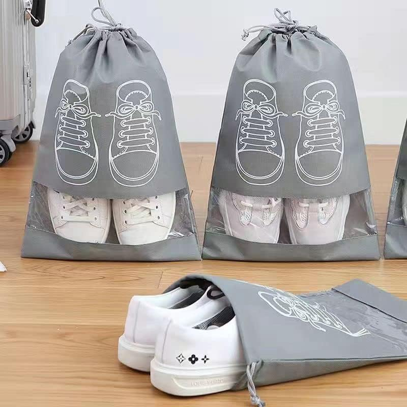 Pack of 6, 12 High Quality Shoes Cover bag , High Quality  Travel Shoes Storage bag with clear window non-woven with PVC Bag
