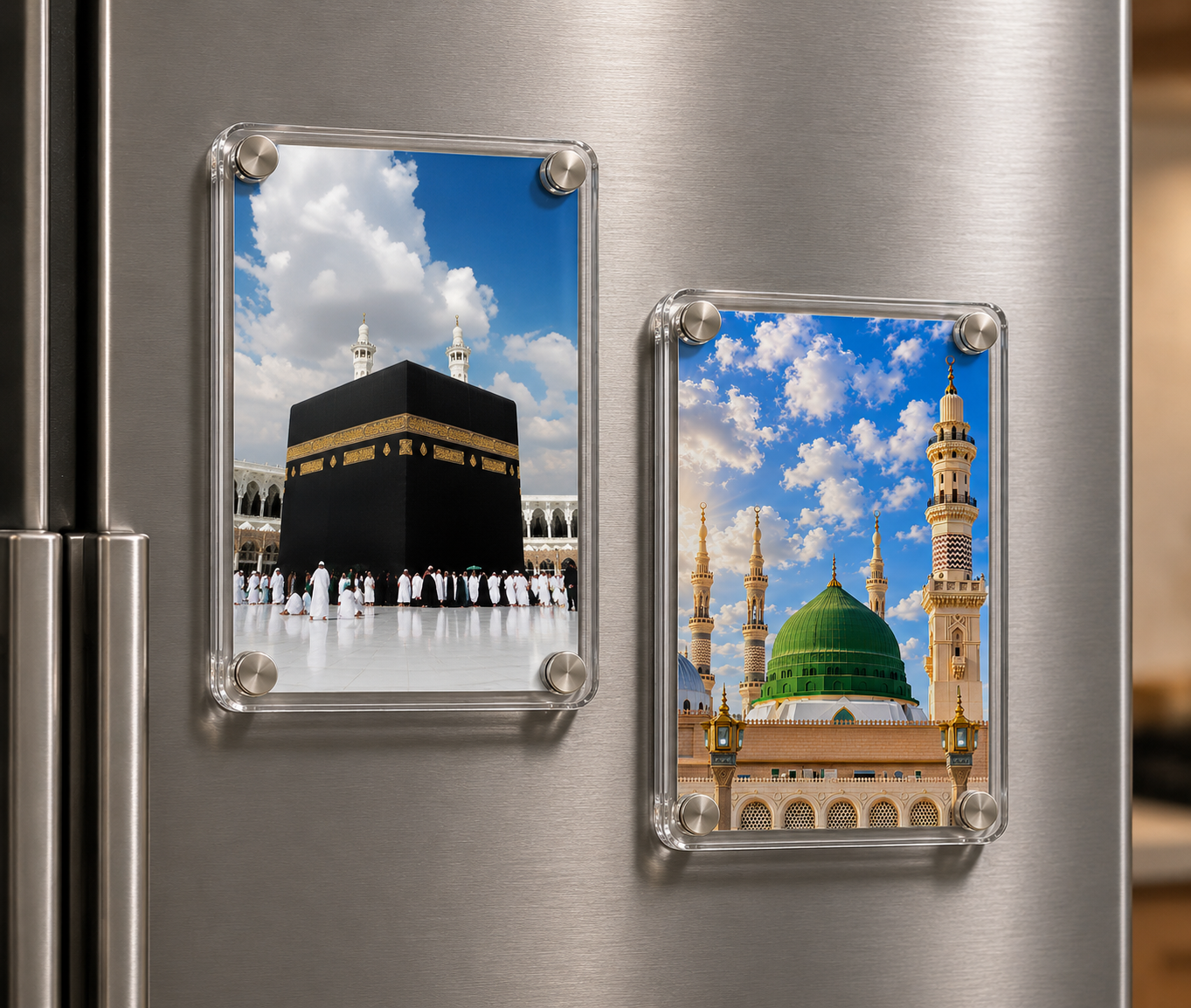 Fridge Magnet Kaaba Madinah Fridge Magnet | Acrylic Photo Magnet | Makkah Madinah Refrigerator Magnet | Islamic Gift Magnet | Home Decor Fridge Ma| Acrylic Photo Magnet | Makkah Madinah Refrigerator Magnet | Islamic Gift Magnet | Home Decor Fridge Magnet