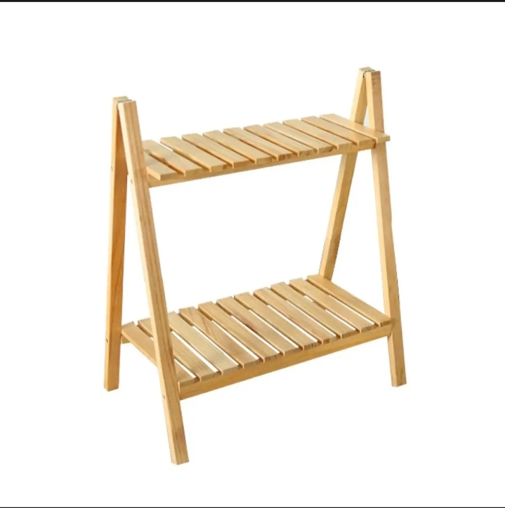 2 Tier Wood Plant Stand, Plant Shelf Multiple Plants Holder Flower Pots