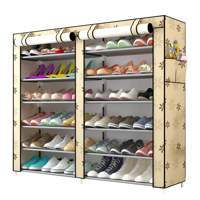 Single & Double Shoe Rack organizer storage shelves portable for 12 to