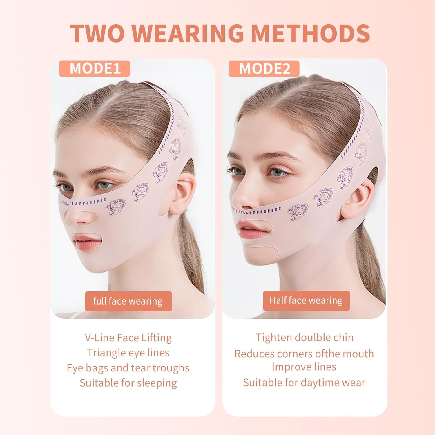 Reduce Double Chin Lift Up with Face Slimming Belt Face Strap Belt Elasticity Beauty Lift Oval Anti-Wrinkle Reusable Face Slimming Strap V Face
