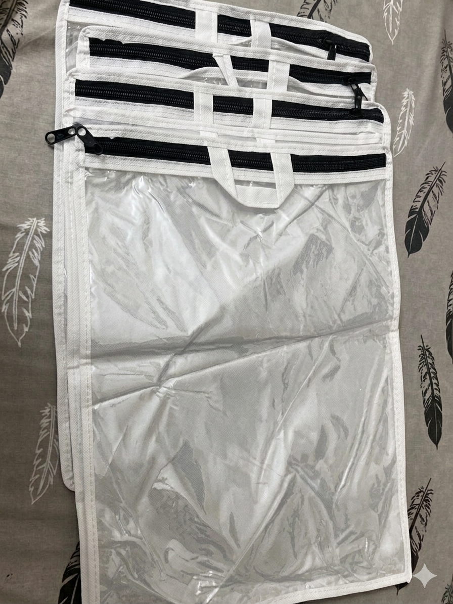 Pack Of 12 Travel Garment Storage Bags Non Woven Dustproof Clothes Cover Organizer 12x16 Inch Multiple Color