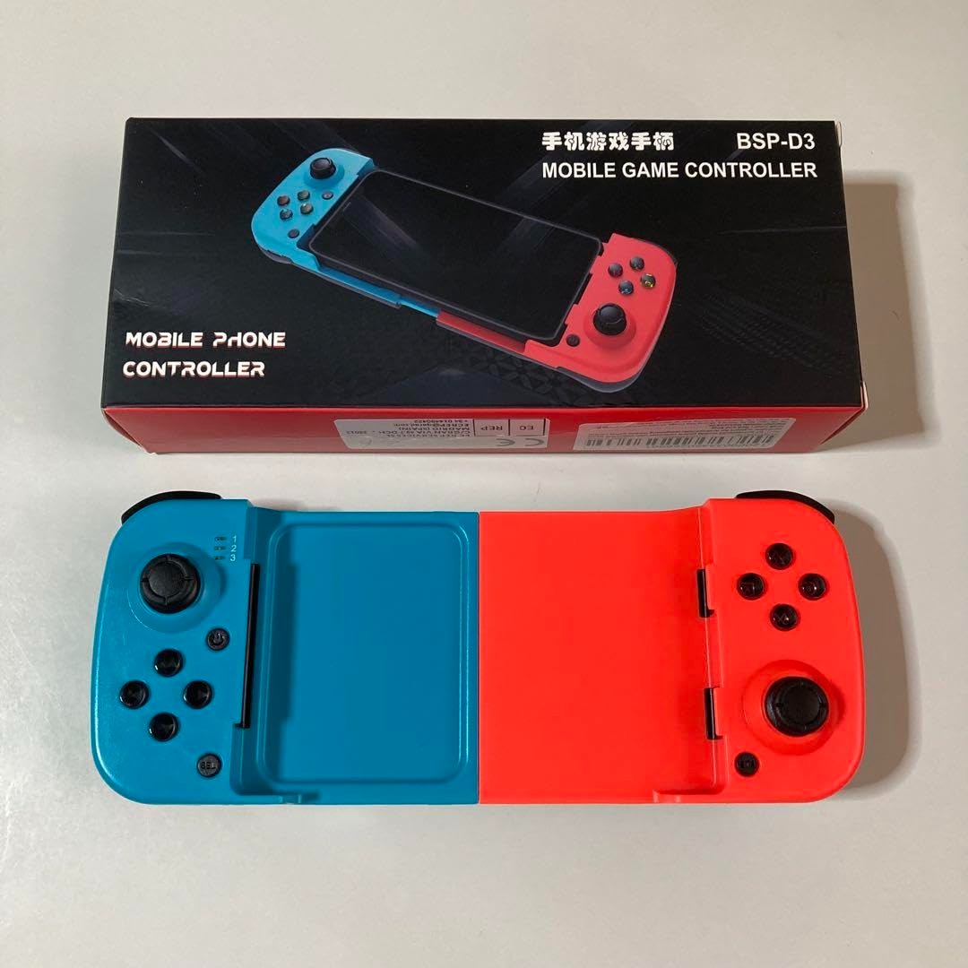 ELECTRO WOLF Wireless Retractable Gamepad 3D Joystick Bluetooth-compatible Mobile Phone Gamepad Controller for Pc/ios/android - Direct Play (BSP-D3) (Blue & Red)