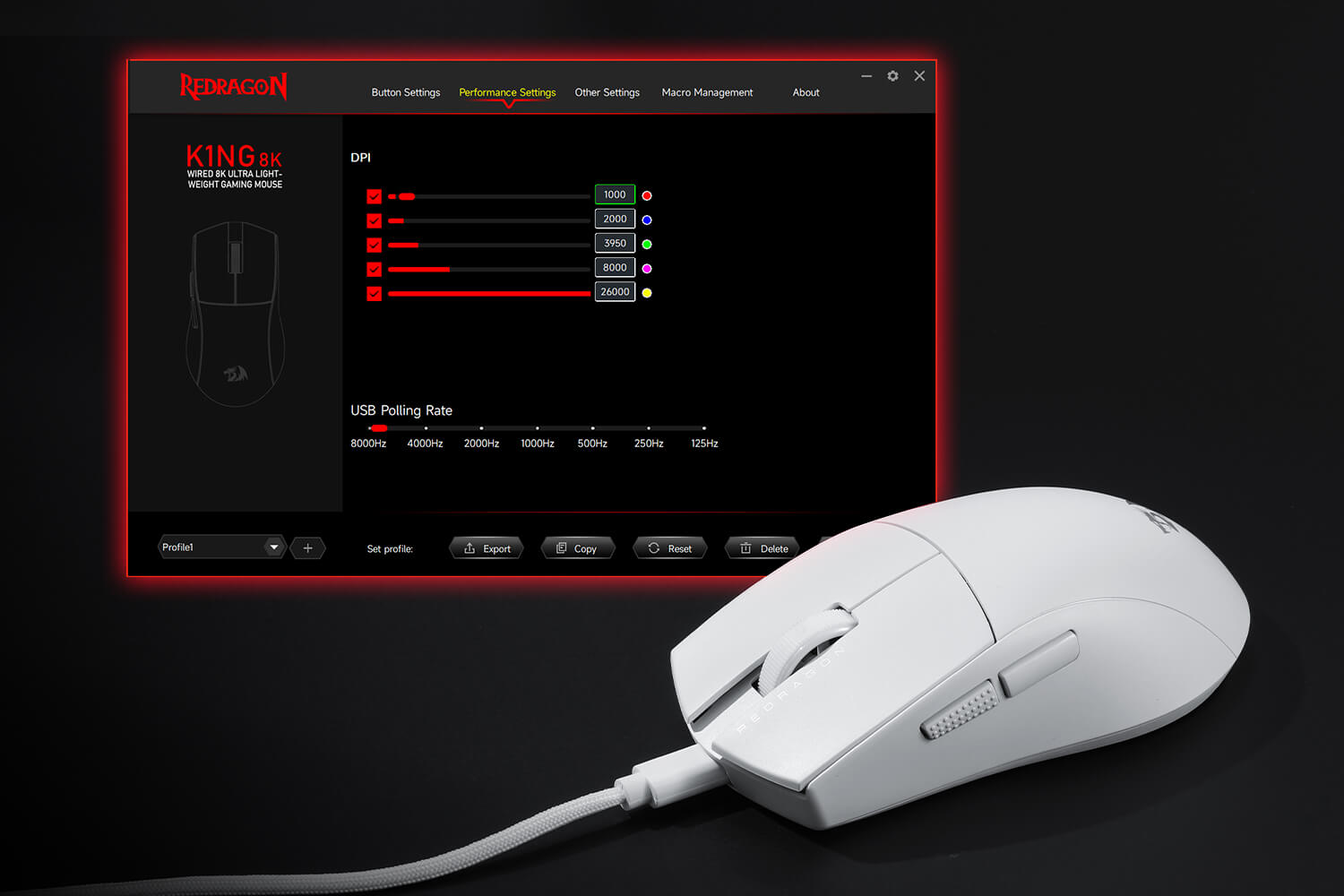 Redragon K1NG M996 8K Hz Wired Gaming Mouse 8000 Hz Polling Rate 26K Dpi 42G Ultra Lightweight 5 Programmable Buttons 18 ebef5856f0ae68670f6b40c45c5ad5b5
