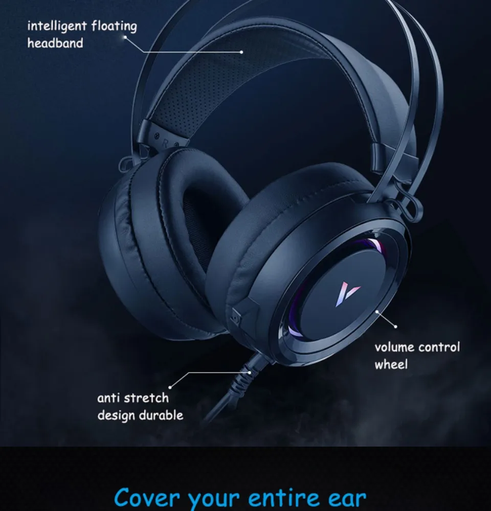 RAPOO VH500C Wired USB RGB Gaming Headphones 7.1 Channel Headset with Short Microphone 18 ebf1a254e7980421ed9c63eb2f33c4aa