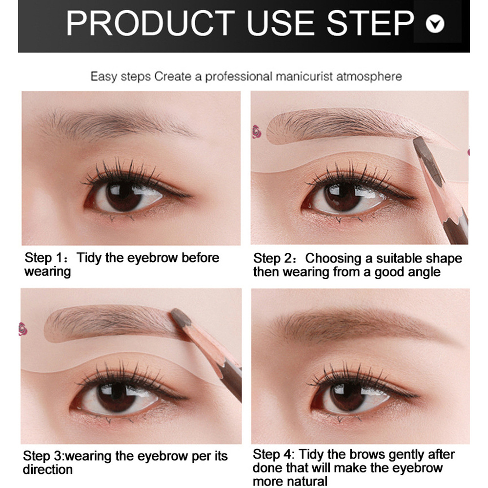 Reusable 6-PCs Eyeliner Stencils Winged Eyeliner Stencil Models Template Shaping Tools Eyebrows Template Card Eye Shadow Makeup Tool
