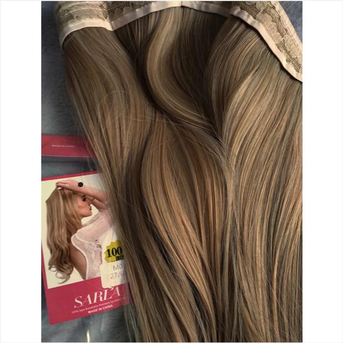 New Style 5 Clip in Hair Extensions Light Brown to Golden Brown