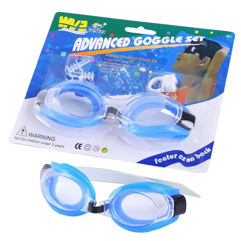 Swimming Goggles Waterproof Adjustable Anti-fog Profesional Eyewear Nose Clip Ear Plug Swim Women Men Outdoor Children Swimwear