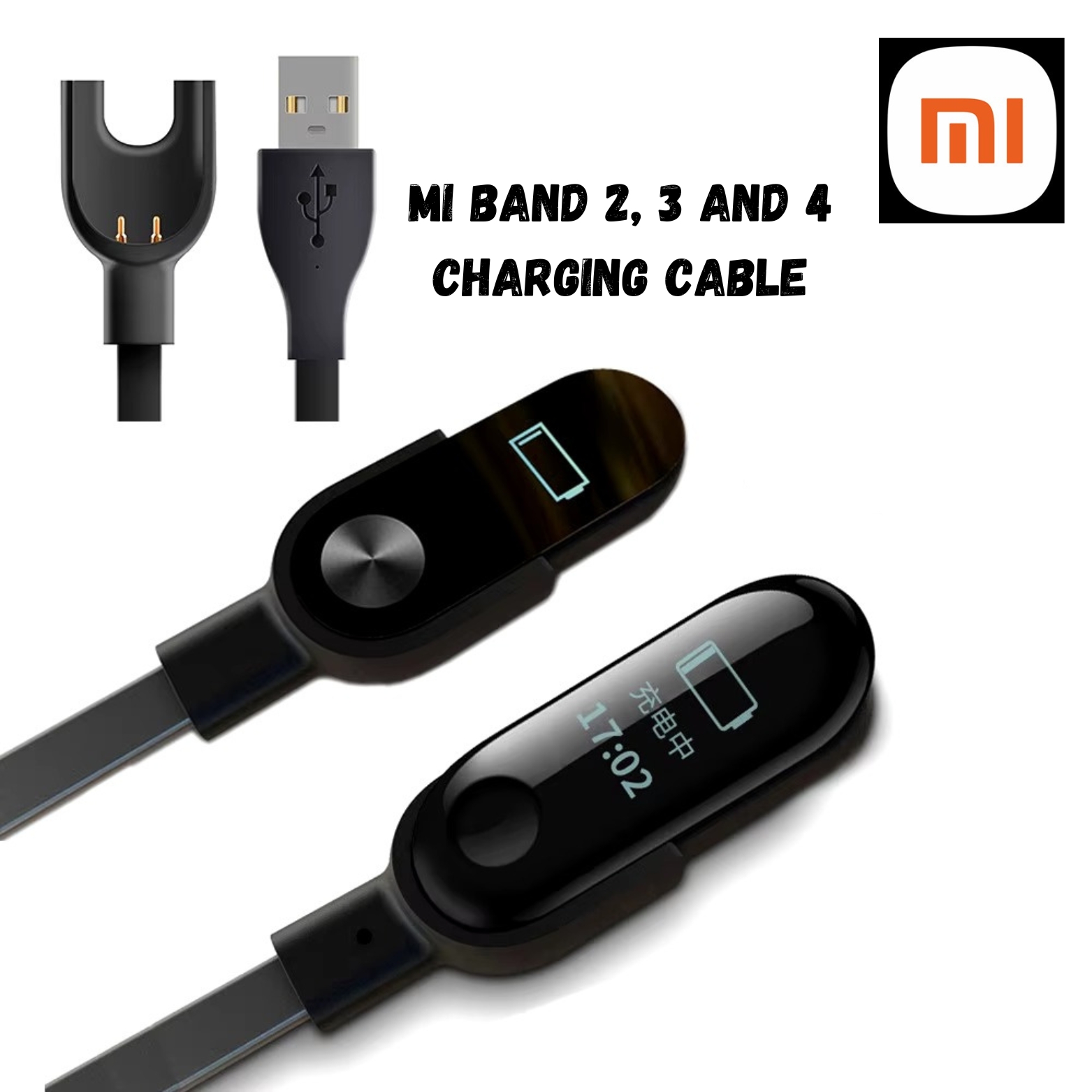 Replacement USB Charger Cable Dock for Xiaomi Mi Band 2/3/4 Data Cradle Fast Charging Cable