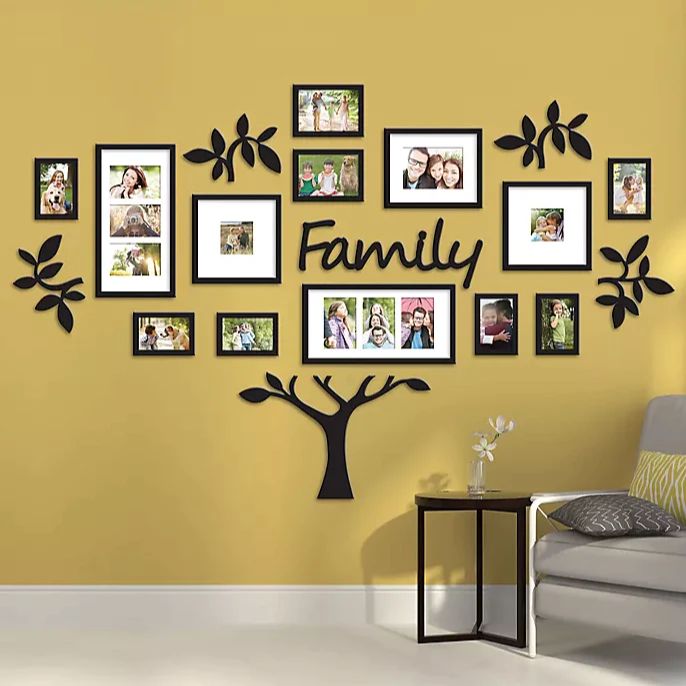 New Big Family Tree Photo Frame 3D Wooden wall Decor 3mm Thickness