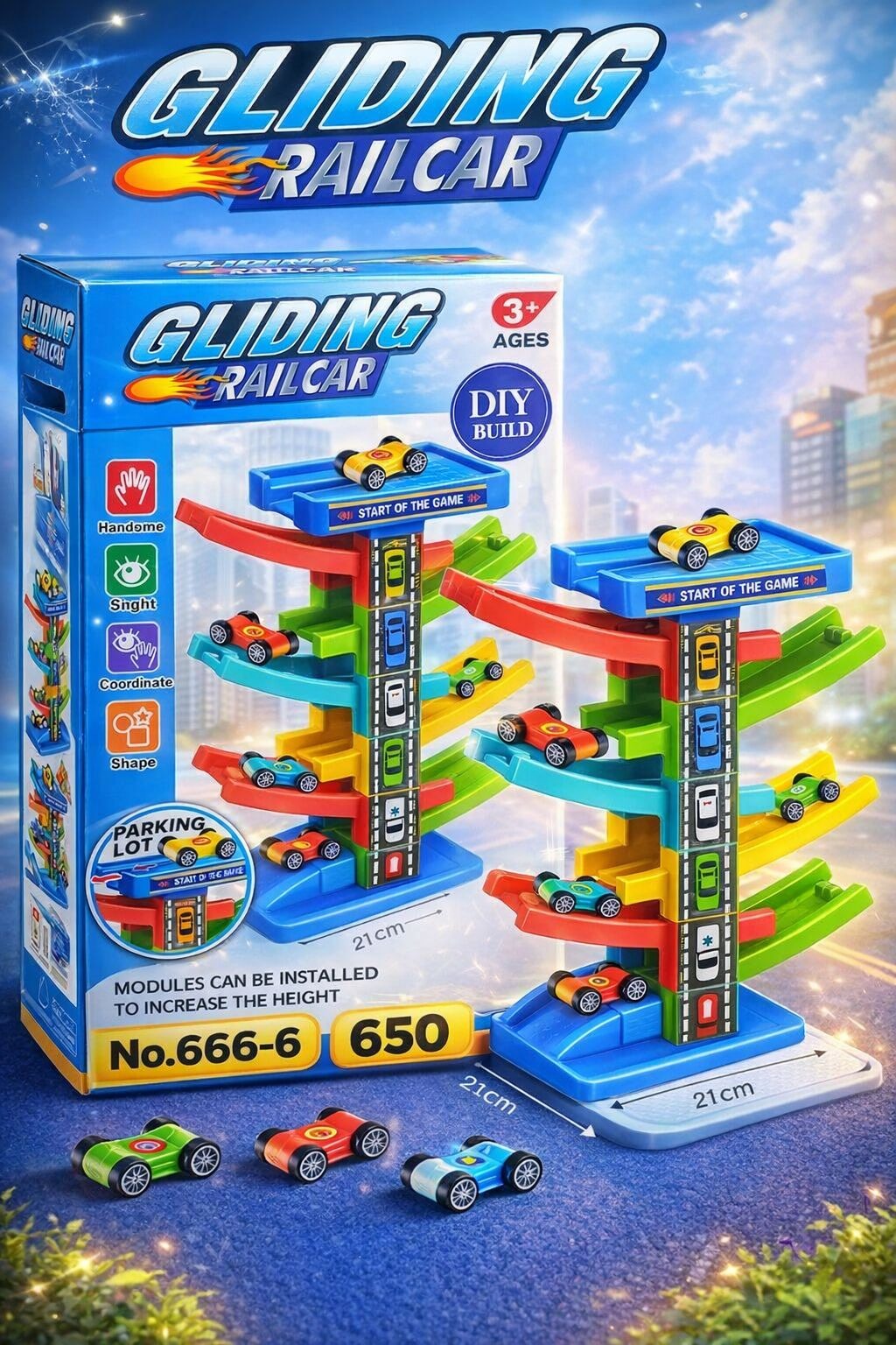 DIY Gliding Rail Car Toy for Kids Electric Track Racing Car Set | Sliding Rail Car Game | Educational DIY Assembly Toy | STEM Learning Toy for Boys & Girls | Battery Operated Track Car | Fun Interactive Kids Gift Toy
