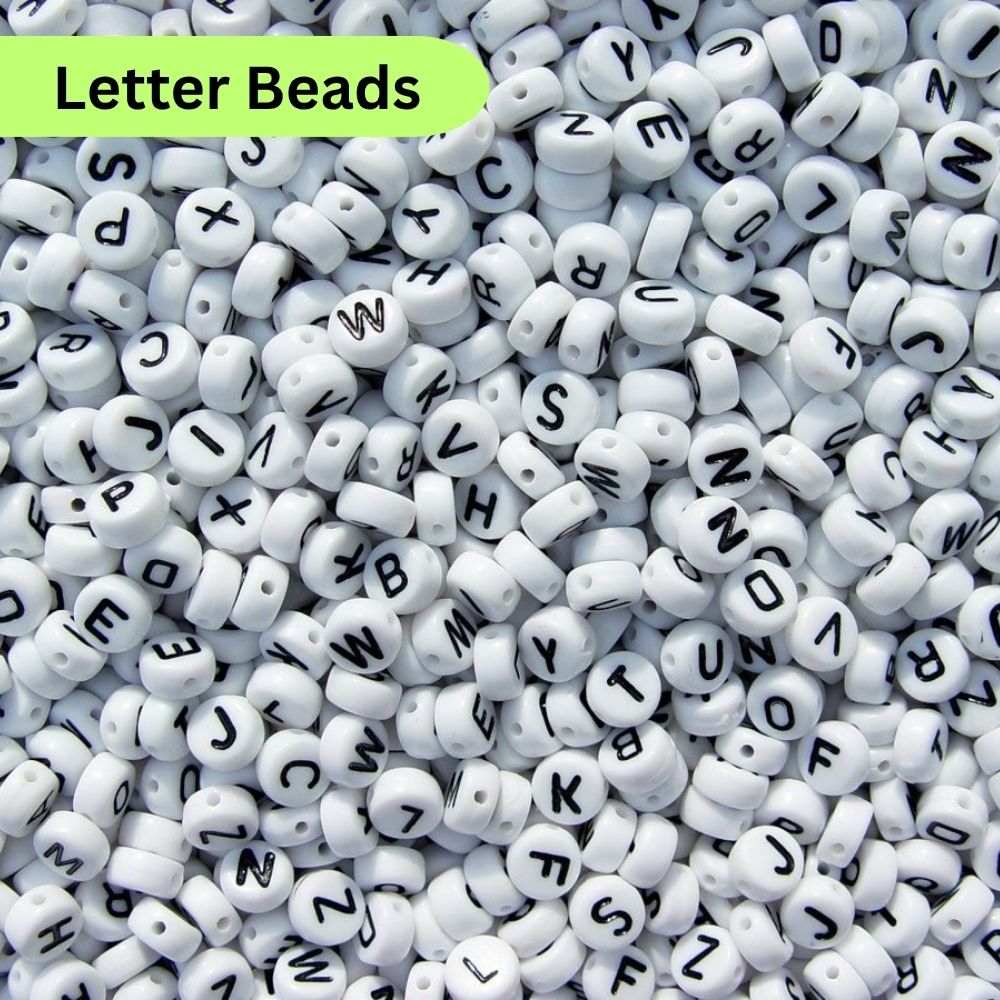 26/50/100/150/500 letters jewelry making alphabets Mix alphabets round beads ideal for arts and crafts jewelry making and bracelets jewelry making accessories jewelry making kit Alphabet Beads Flat Round White Letter Beads By - SAMS Collection