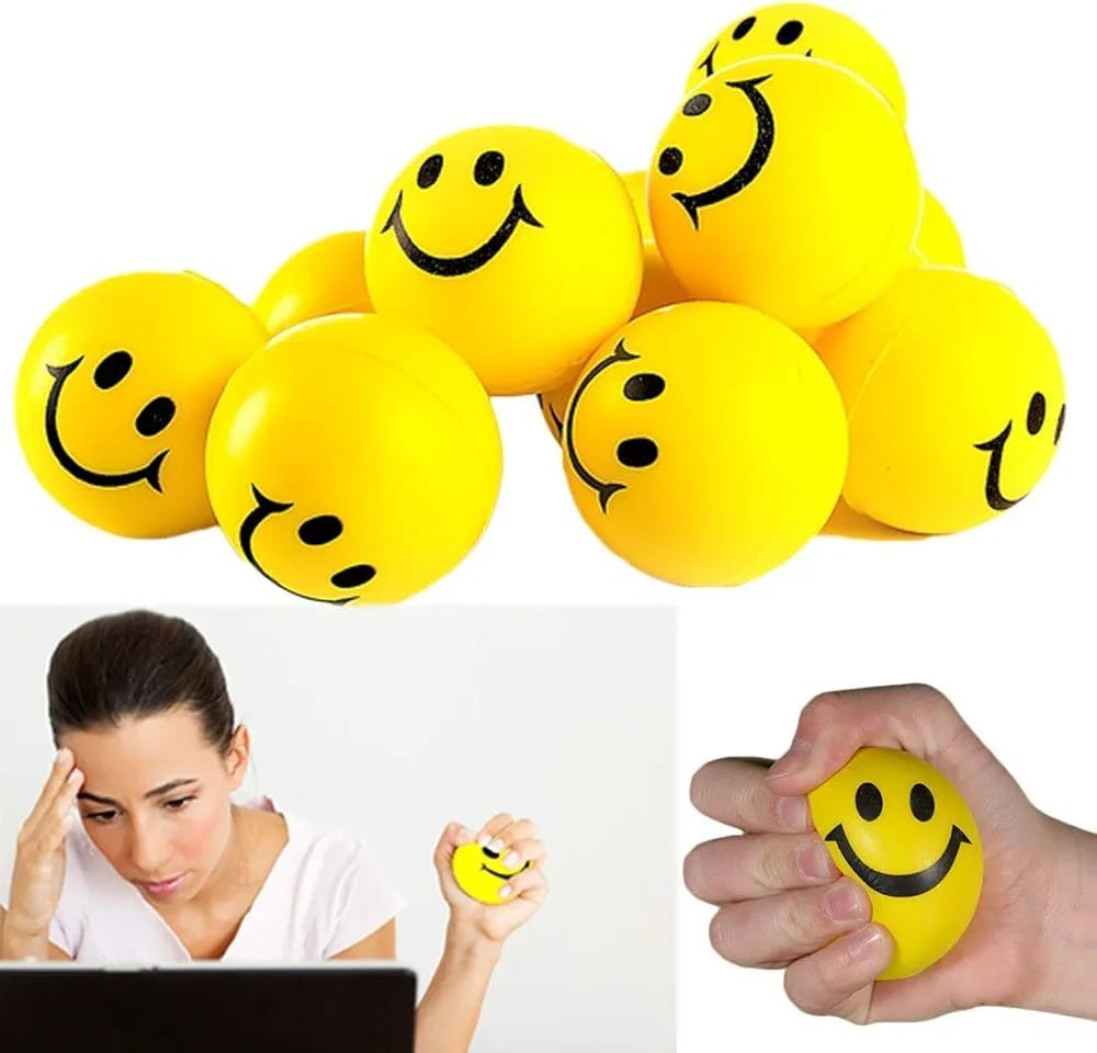 Smile Face Emoji Soft Foam Ball Anti-Stress Hand Squeeze Toy for All Ages