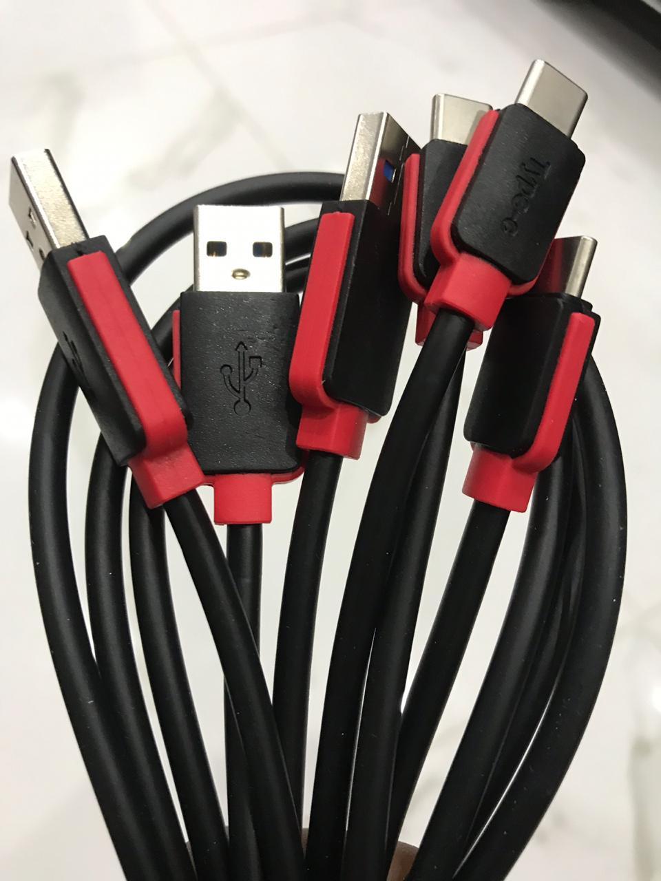 Warner 1.2 Meter Fast Charging Data Cable – Black and Red