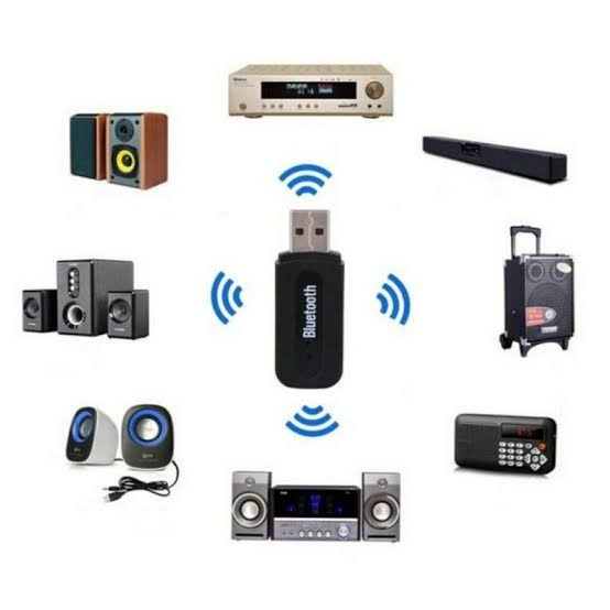 USB Portable Bluetooth Wireless Audio Music Receiver Dongle Car Audio BT Adaptor And AUX Cable