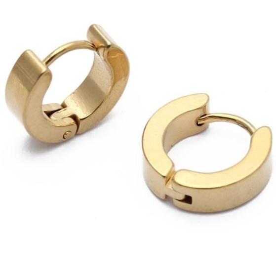 Golden Stainless Steel Earring For Men