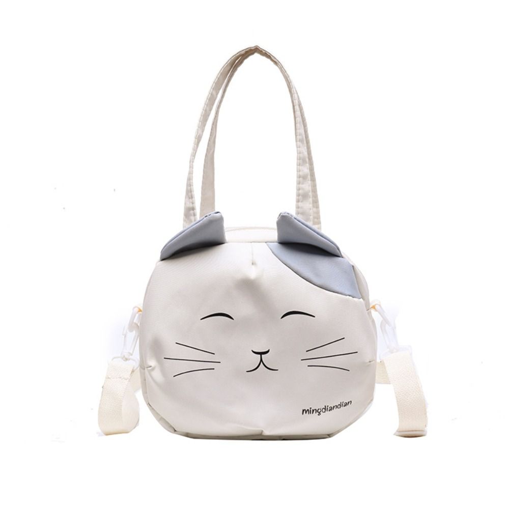 Cat Print Crossbody Shoulder Bag Cute Large Capacity Reusable Tote Bag