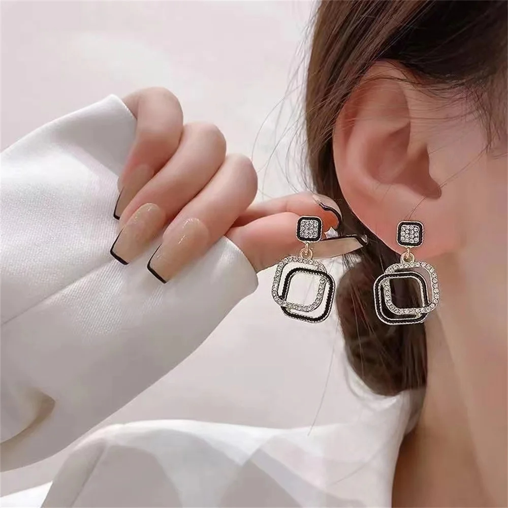 Eldorado New Korean Black Hollow Drop Earrings for Women Earrings  | Cute Korean Earrings Fashion Jewelry for  Women