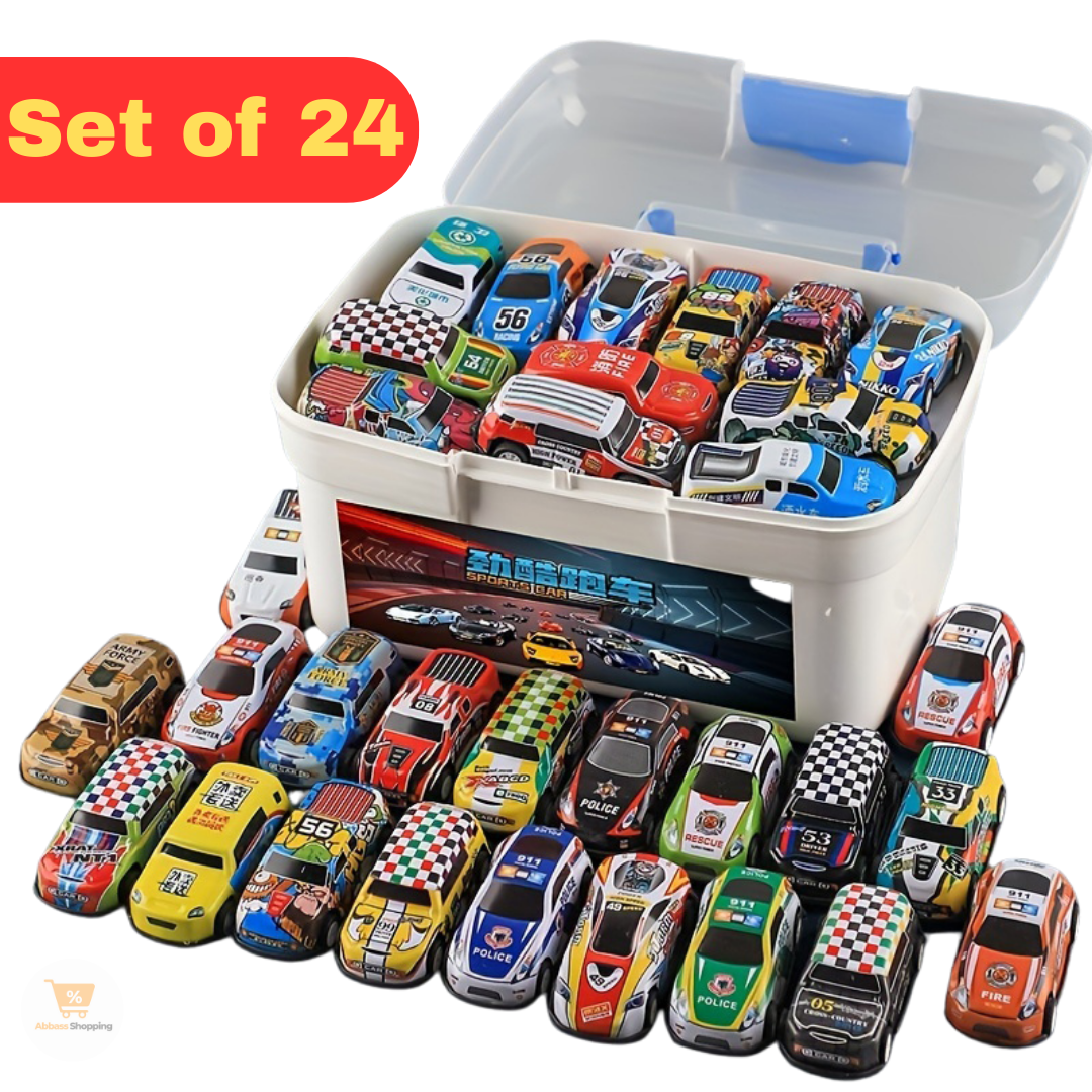 Pack of 1 / 6 / 12 / 24 - Die-Cast Race Car Set for Kids , Collectible Toy Vehicles for Boys & Girls, 2+ Years - Metal Pull Back Cars for Kids - Best Birthday Gift for Kids - Metal Cars