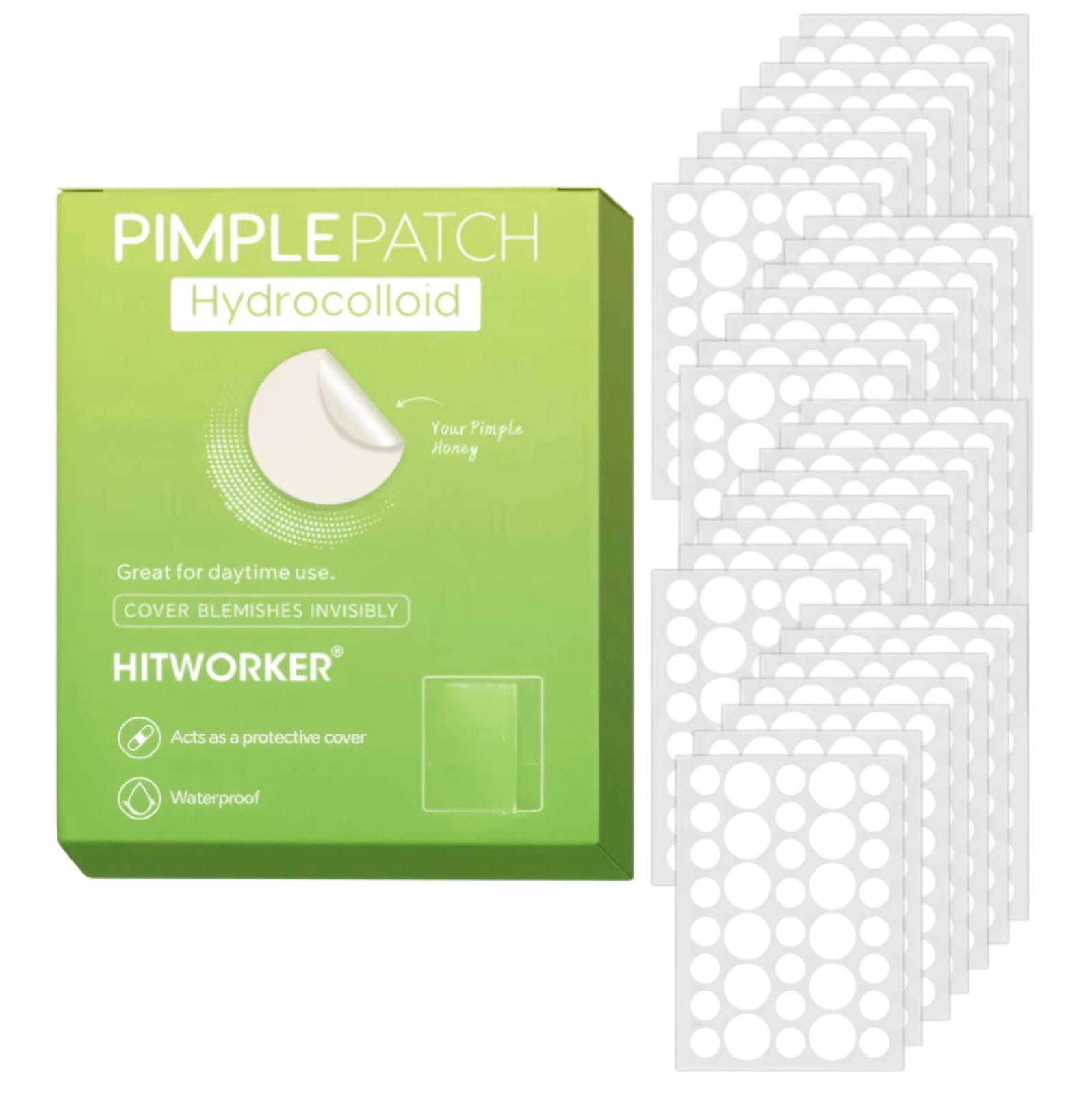 Hydrocolloid Pimple Patch, Invisible Pimple Patches for Acne, Pimple Patches, Acne Patches for Face, Blemishes & Pimples Covering Patch, Facial Concealer Stickers, Hydrocolloid Patches for Acne Care & Spot Treatment